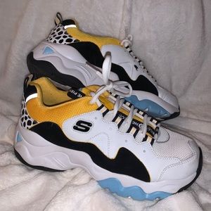 Chunky Skechers Blue and Yellow Sneakers
